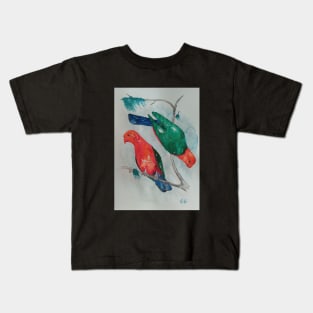 King Parrots - bird art by Garry Greenwood - Parrot design Kids T-Shirt